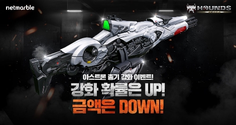 온라인 RPS게임 하운즈 리로드 아스트론 총기 업데이트 안내 이미지. 사진=넷마블