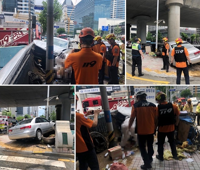 7월 1일 부산진구 광무교 노상 교통사고.(사진제공=부산경찰청)
