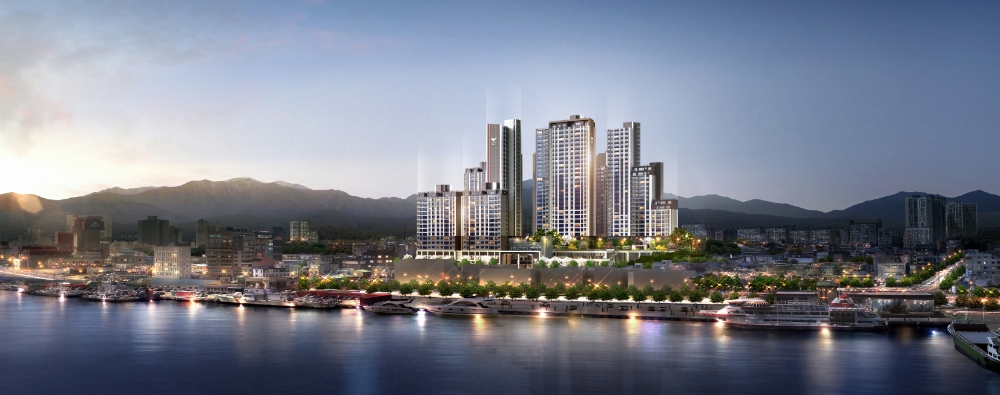 롯데건설 '속초 롯데캐슬 인더스카이' 야경바다투시도