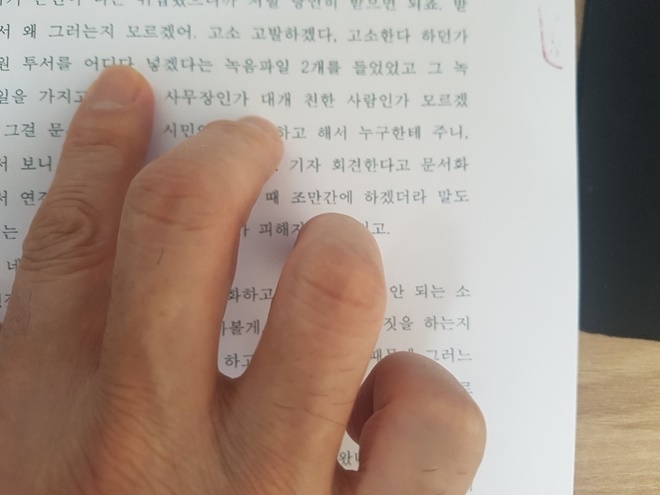 울주군의회 C의원과 나눈 대화 녹취록 일부.