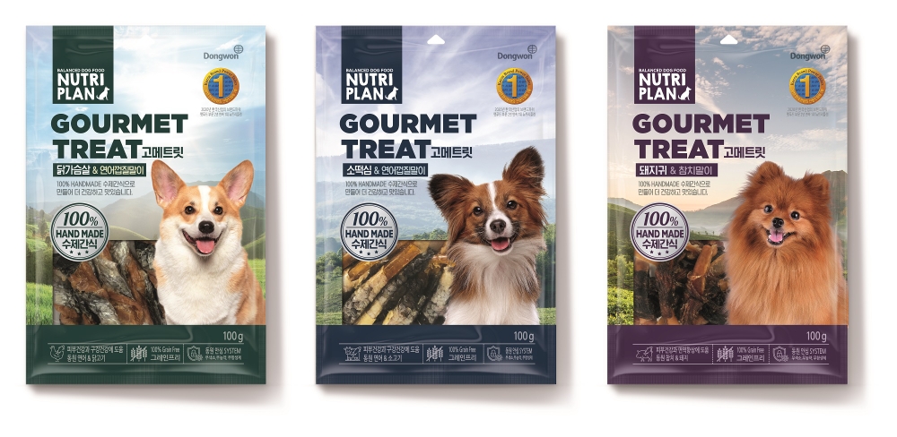 동원F&B, 반려견용 수제 간식 ‘뉴트리플랜 고메트릿’ 3종 출시