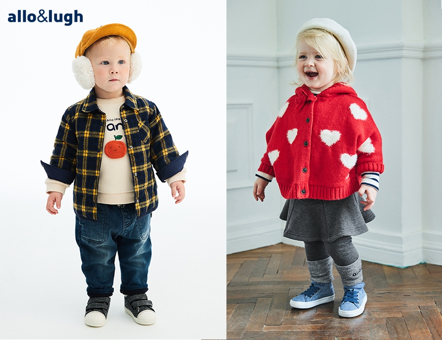 (왼쪽) 알로앤루 ‘다양한 코디왕 리버시블셔츠’, (오른쪽) 알로앤루 ‘하트퐁퐁 따솜케이프’.(사진=제로투세븐)