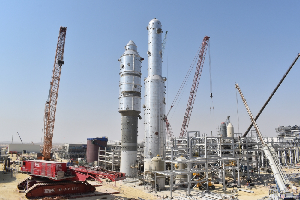 대림산업이 설치 완료한 사우디 마덴 암모니아 Ⅲ 공장의 이산화탄소 제거 시설.(사진=대림산업)