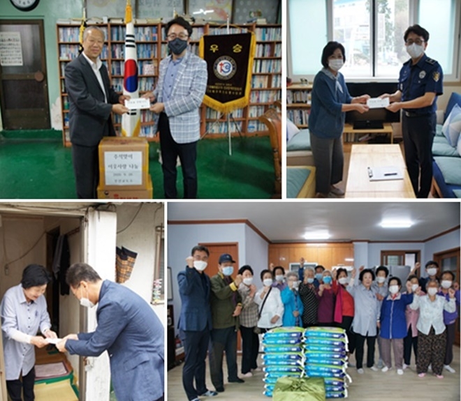 사회복지시설/아동보호시설/자매결연마을 방문/자매결연마을 독거가정 방문해 온정을 나누고 있다.(사진제공=부산교도소)