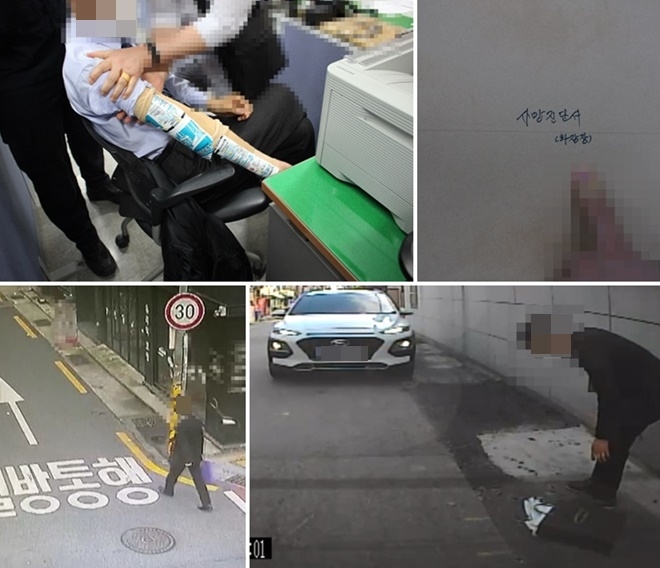 주택가서 유골함 사칭 고의사고 후 상습 금품 편취.(사진제공=부산경찰청)