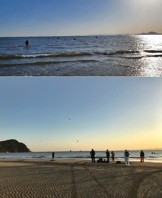 10월 5일 오후 다대해수욕장 실종 중학생 1명을 수색하고 있다. (사진제공=부산경찰청)