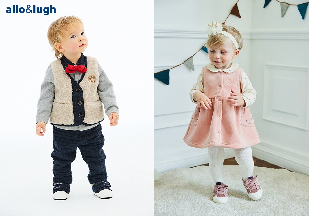 (왼쪽) 알로앤루 ‘보글보글 멋쟁이 상하복’, (오른쪽) ‘깜찍포켓 러브모드 원피스.(사진=제로투세븐)