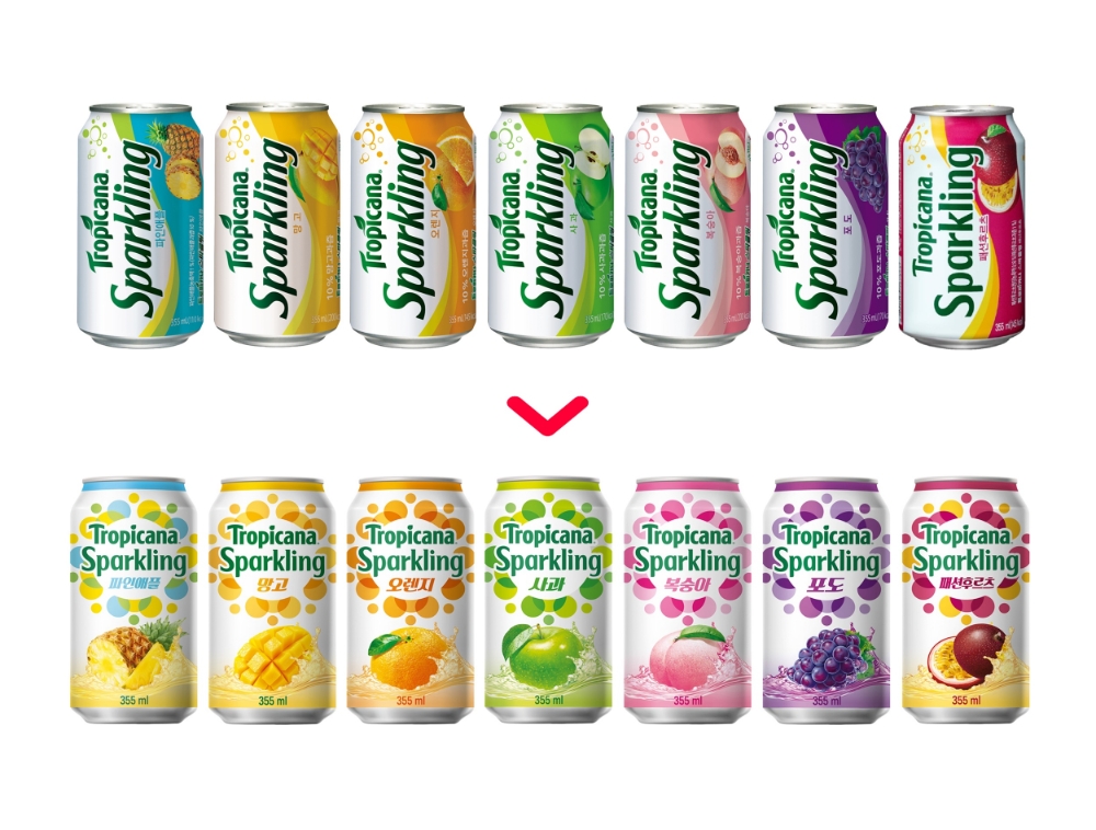롯데칠성음료 ‘트로피카나 스파클링’ 11년 만에 디자인 리뉴얼