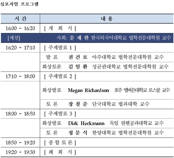 심포지엄 프로그램