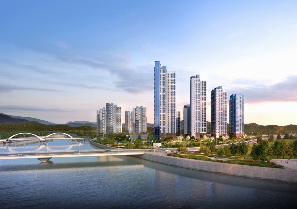 e편한세상 거제 유로스카이 수변투시도.(사진=DL이앤씨)