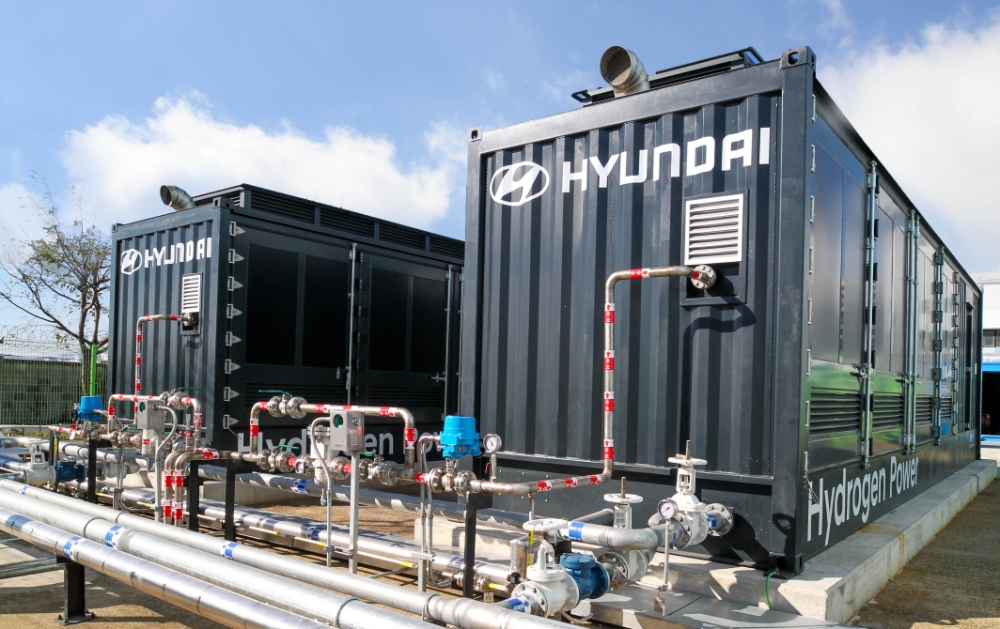 울산 화력발전소 내 위치한 현대자동차의 수소연료전지 발전 시스템.(사진=현대자동차)