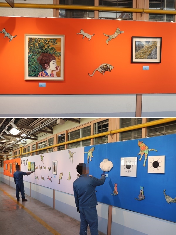 수용자들이 미술작품을 감상하며 위로를 받고 있다.(사진제공=부산교도소)