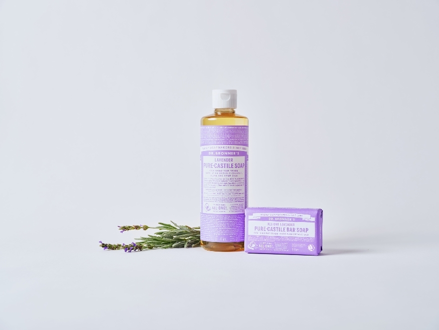 '라벤더 퓨어 캐스틸 솝' & '라벤더 이미지. (사진=닥터 브로너스)