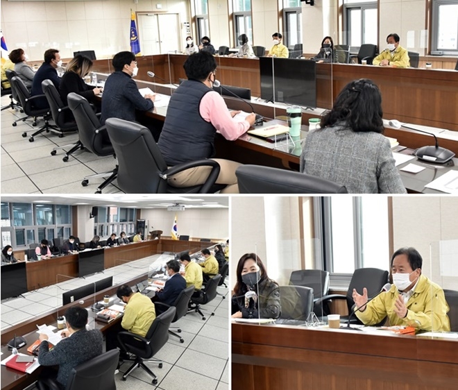 5일 시교육청 별관 전략회의실에서 열린 교육정책토론회서 김석준 교육감이 발언을 하고 있다. (사진제공=부산교육청)