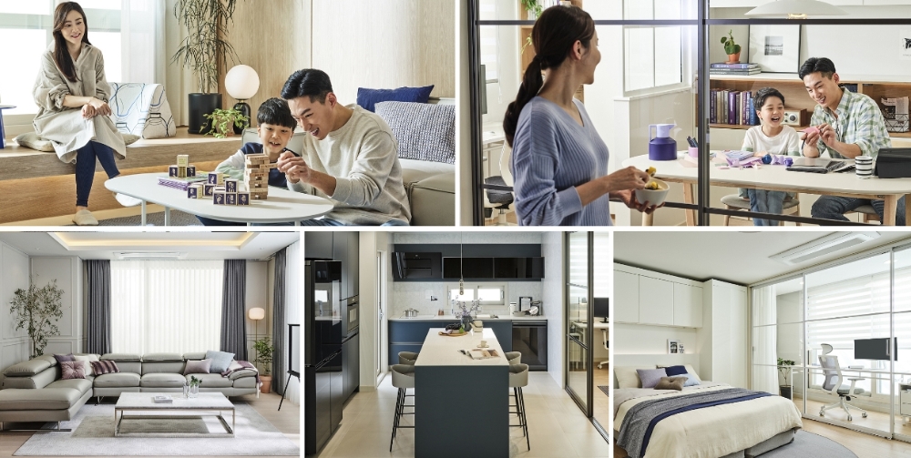 초등자녀 3인가족을 위한 99㎡ 모델하우스.(사진=한샘)