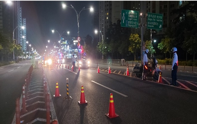 음주단속 현장.(사진제공=대구경찰청)