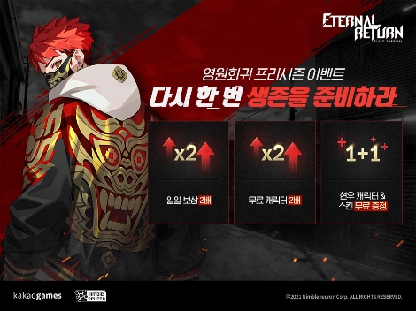 카카오게임즈 ‘영원회귀:블랙서바이벌’ 프리시즌 ‘2배’ 이벤트 실시