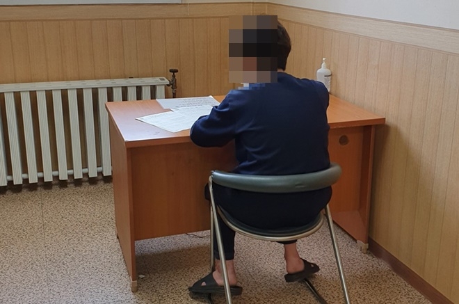 재적교 중간평가 시험에 응시하고 있다.(사진제공=서울소년분류심사원)