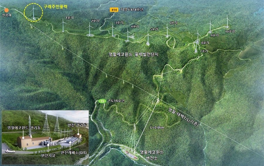 영월에코윈드 풍력발전단지.(사진=대우건설)