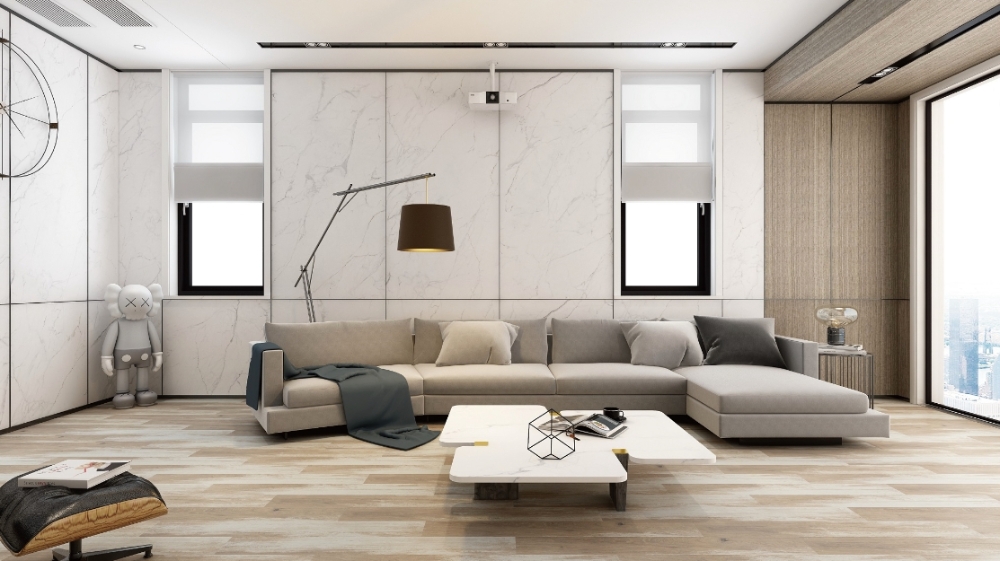 한샘 M보드로 시공한 거실. (사진= 한샘)