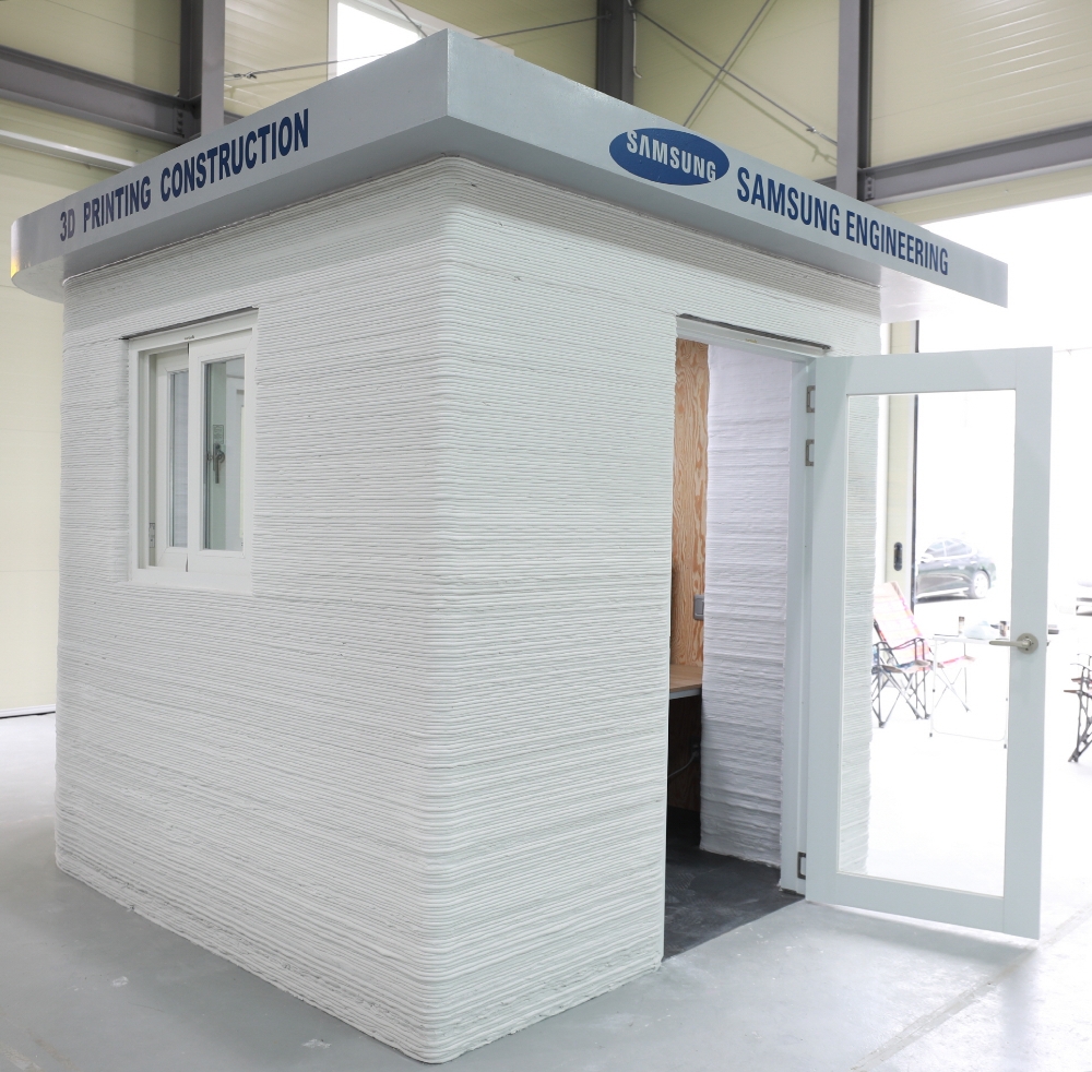 삼성엔지니어링이 3D 프린팅 로봇을 통해 제작한 건축물.(사진=삼성엔지니어링)