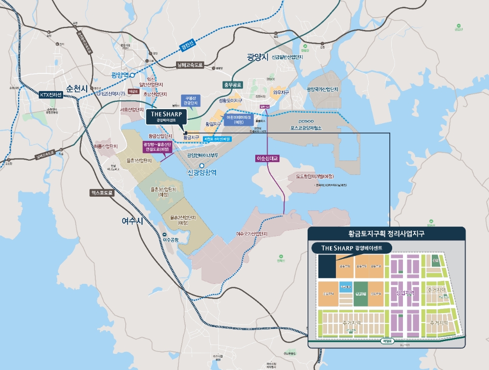 더샵 광양베이센트 광역 위치도