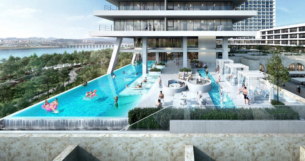 ‘고덕 아이파크 디어반’ 인피티니 풀 조감도.(사진=HDC현대산업개발)