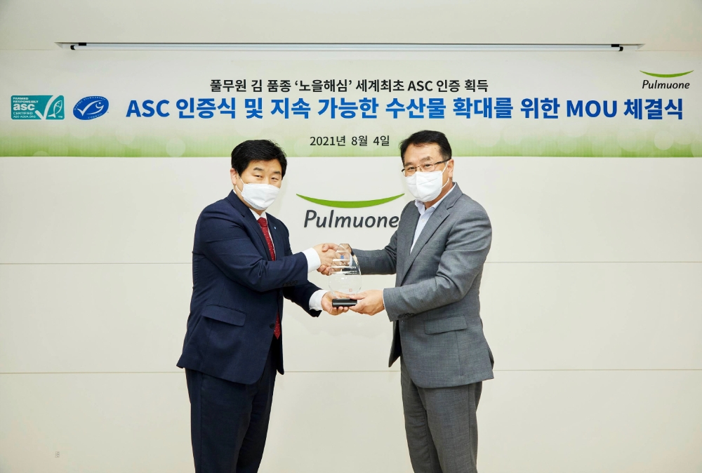 풀무원, 프리미엄 김 '노을해심'으로 김 부문 최초 ASC-MSC 해조류 인증, ASC-CoC 국제 인증 획득