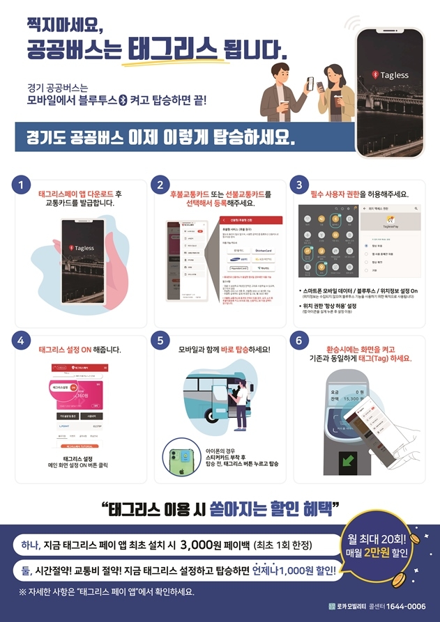 경기도 공공버스 태그리스 홍보 포스터