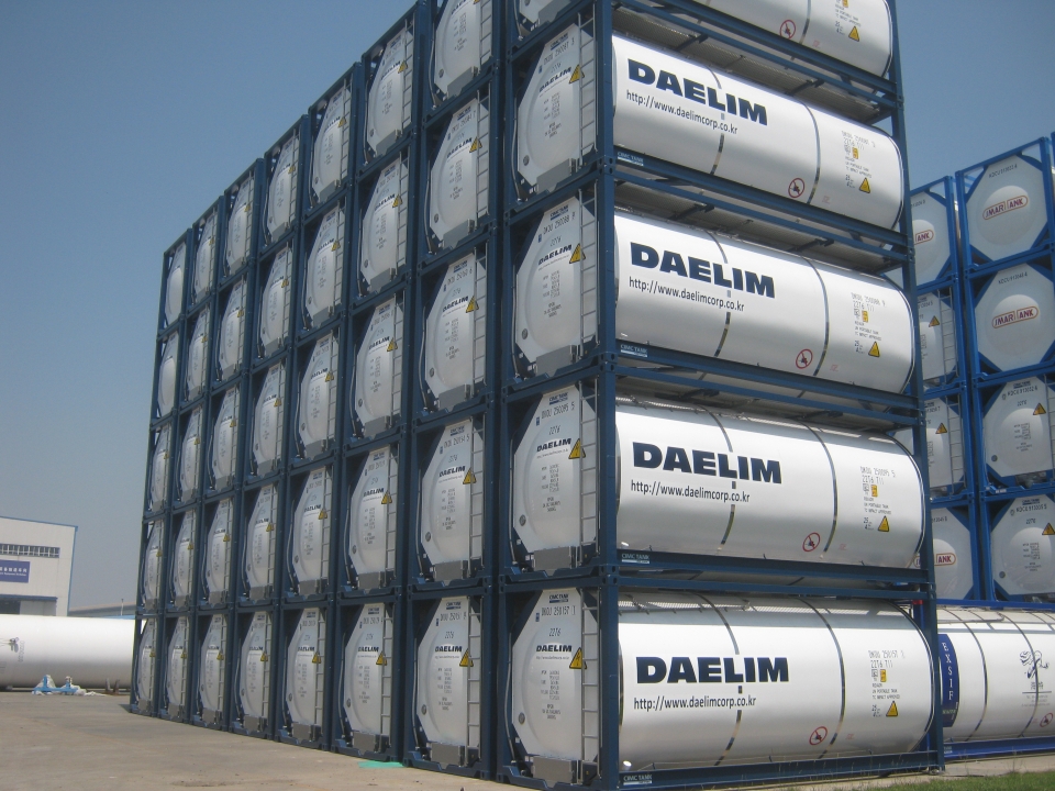 ISO 탱크 컨테이너가 적재된 모습.(사진=대림)