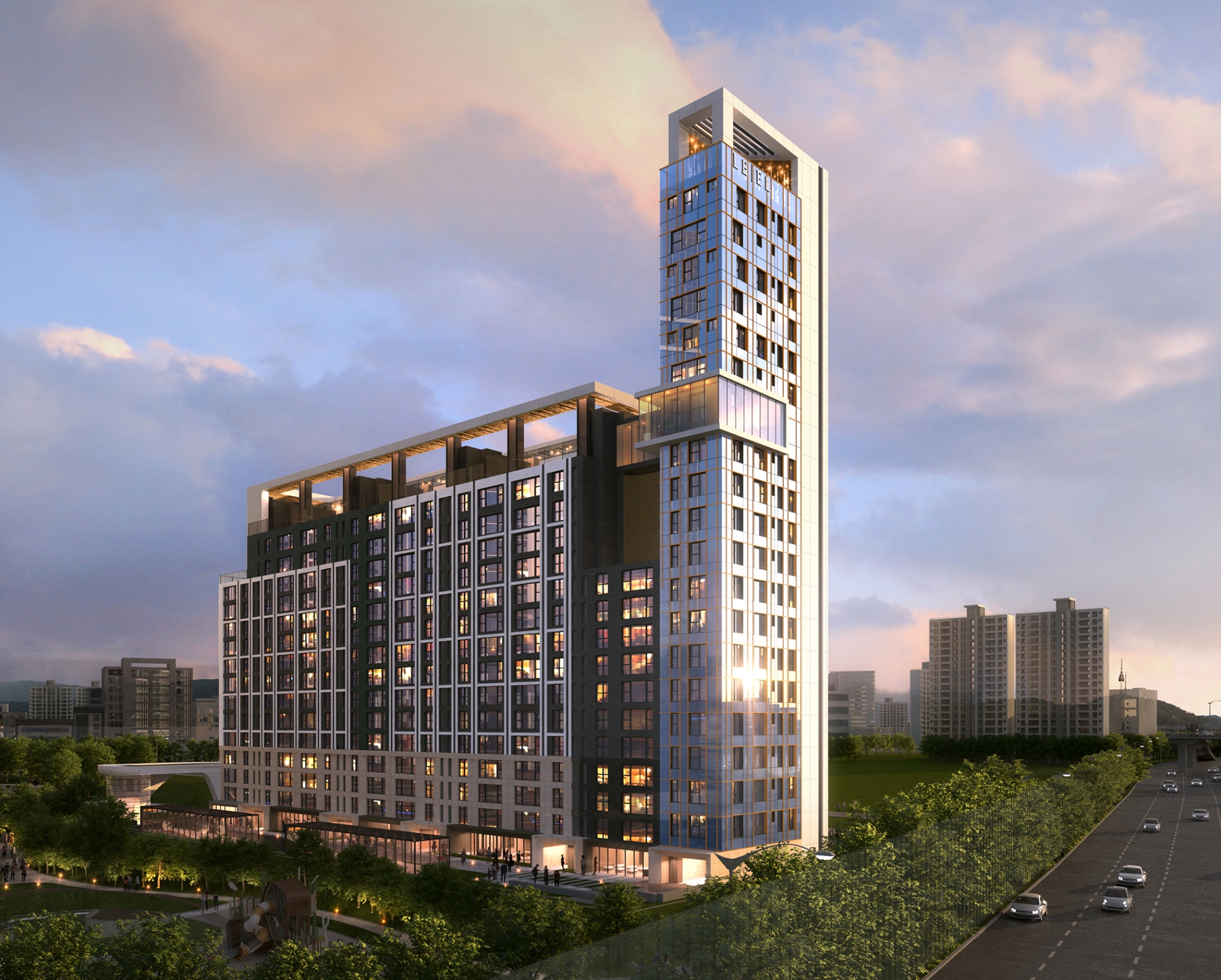 청담신동아 리모델링사업 투시도.(사진=롯데건설)