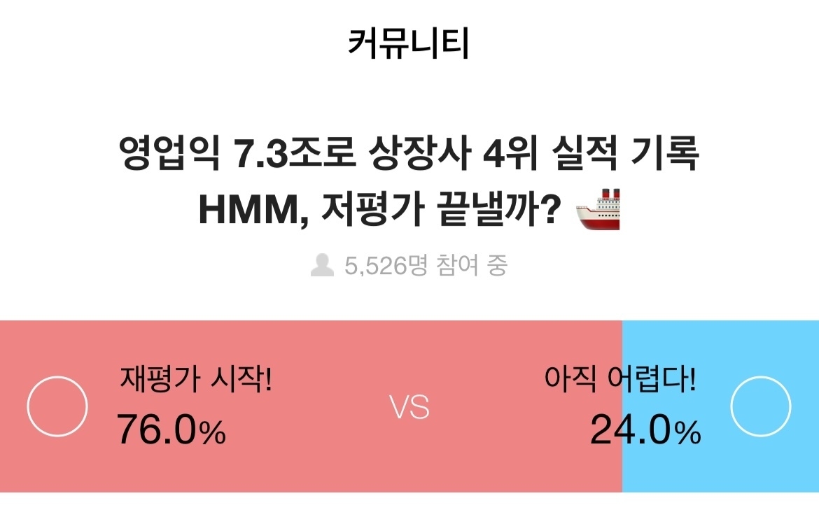 증권플러스, 주식 투자자 76%, HMM 실적 발표에 주가 재평가 기대