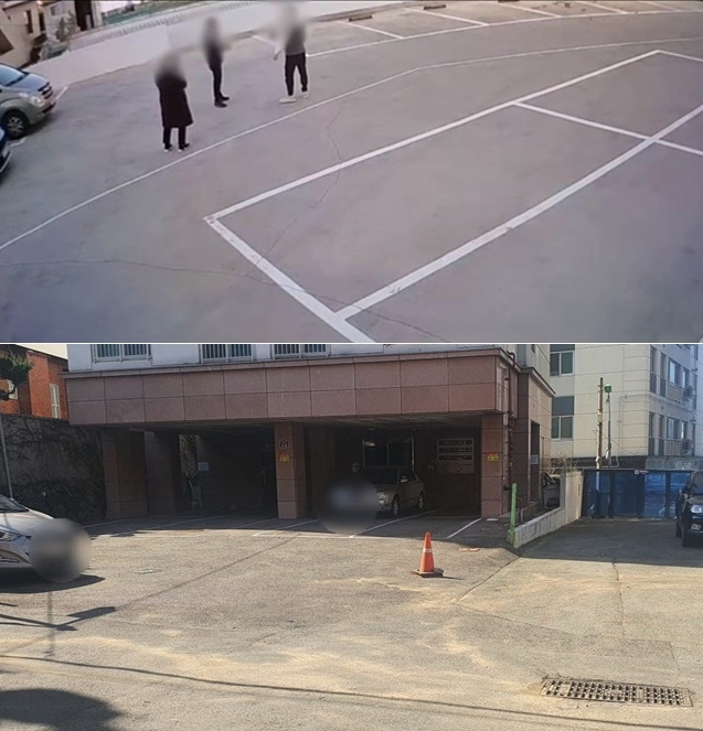 범행 10분전 A,C,D 대화 모습. B는 통화중으로 현장 잠시 이탈함./현장사진.(사진제공=부산경찰청)