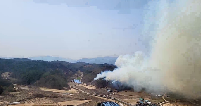 경북 봉화지역 산불현장.(사진제공=산림청)