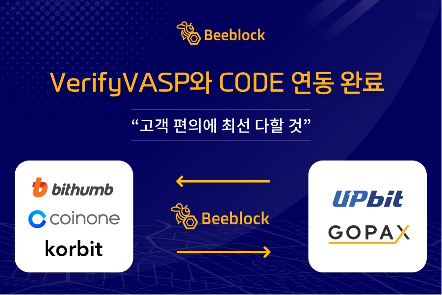 비블록 거래소, CODE 연동 완료로 4대 거래소 간 가상자산 입출금 가능