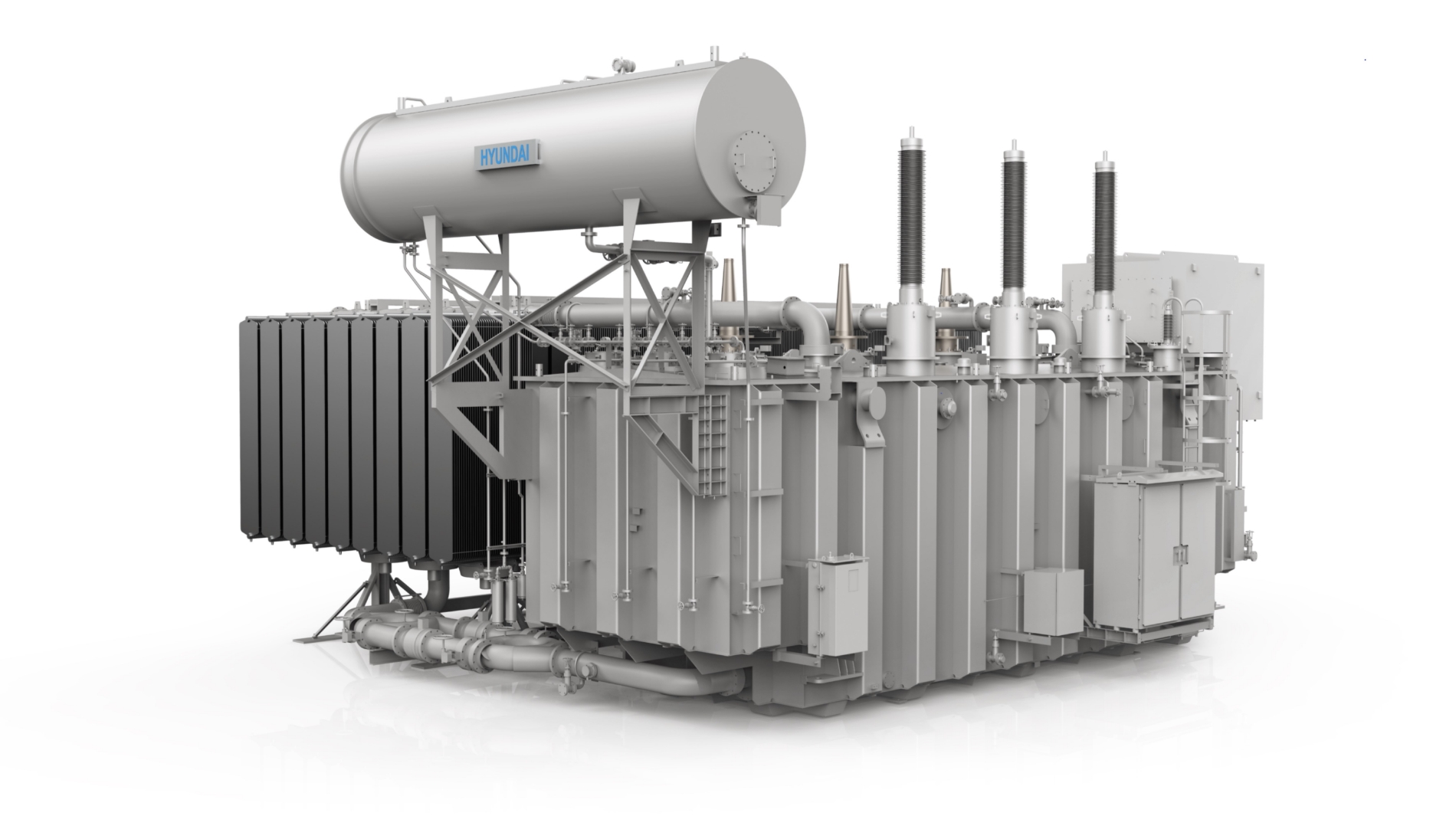 현대일렉트릭이 미국 넥스트에라에너지(NextEra Energy)사로부터 수주한 초고압 변압기.(사진=현대중공업그룹)