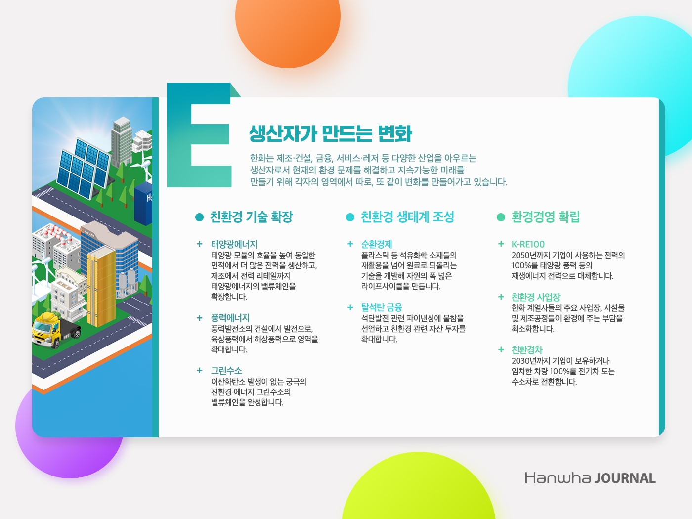 한화 ESG 경영 정착 1년, 글로벌 수준으로 도약 목표