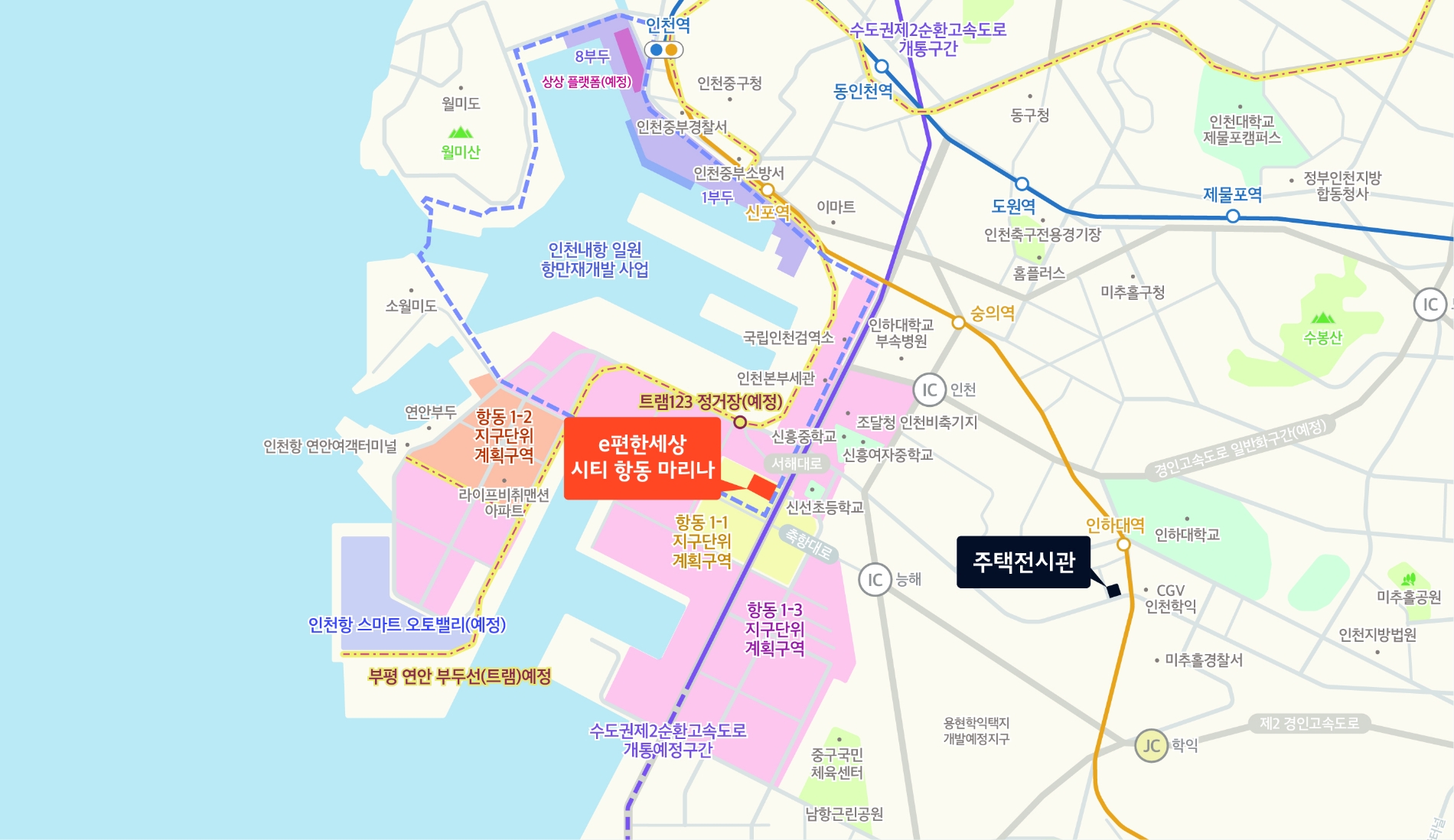 e편한세상 시티 항동 마리나 위치도.(사진=DL이앤씨)