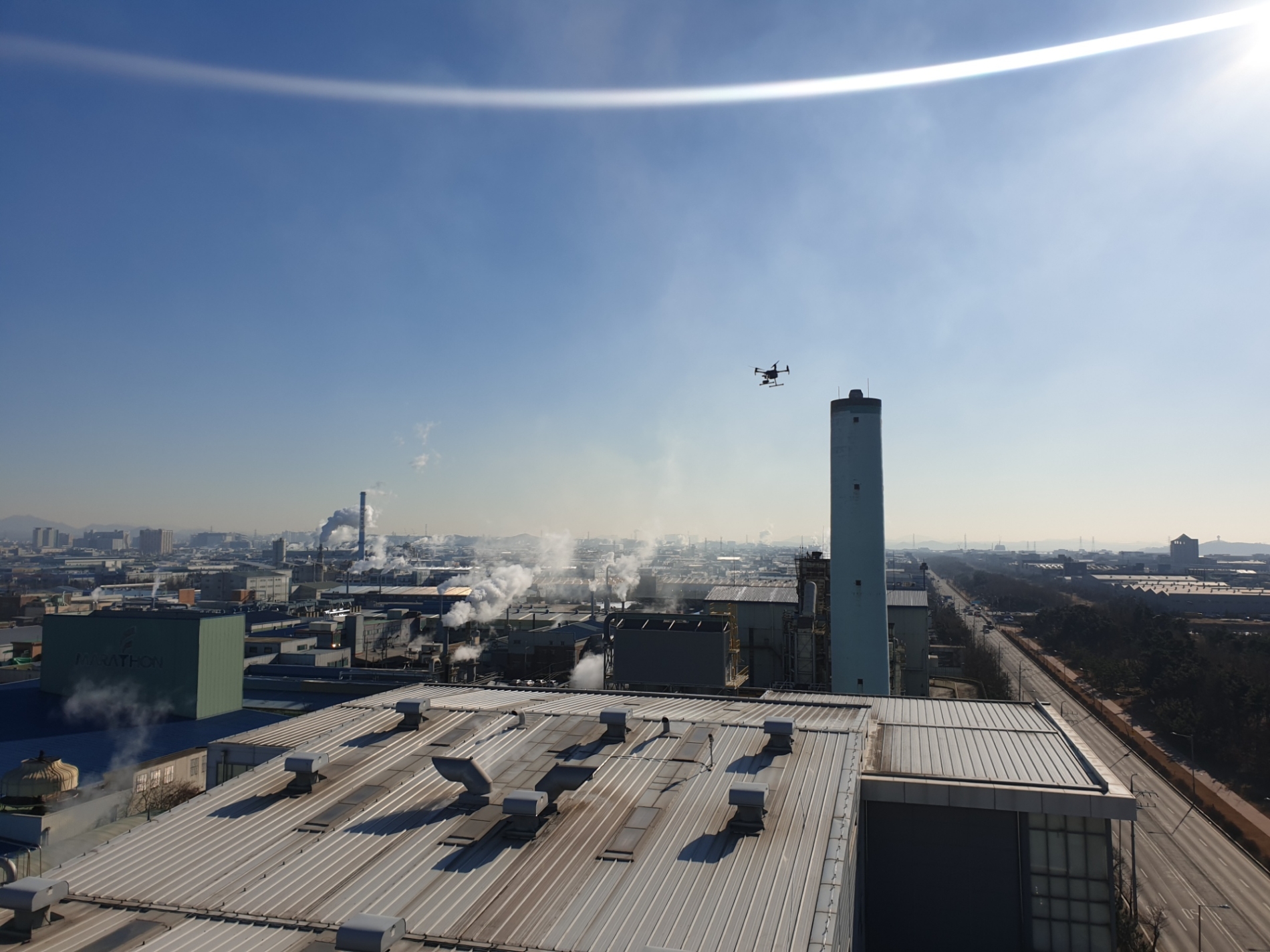 오염물질 배출업체 점검 현장