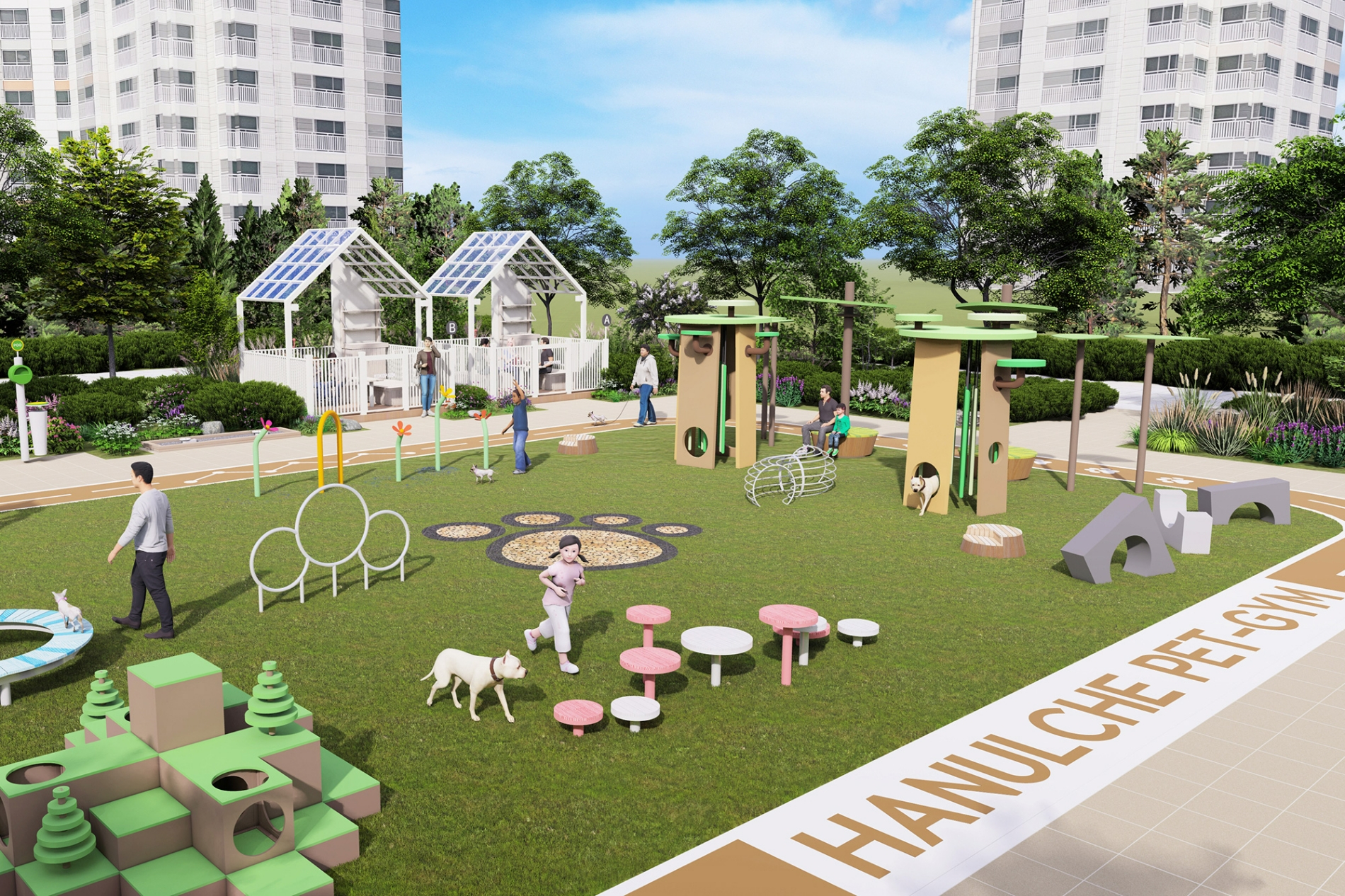 코오롱글로벌, 반려동물 특화 조경 ‘하늘채 펫짐’ 공개