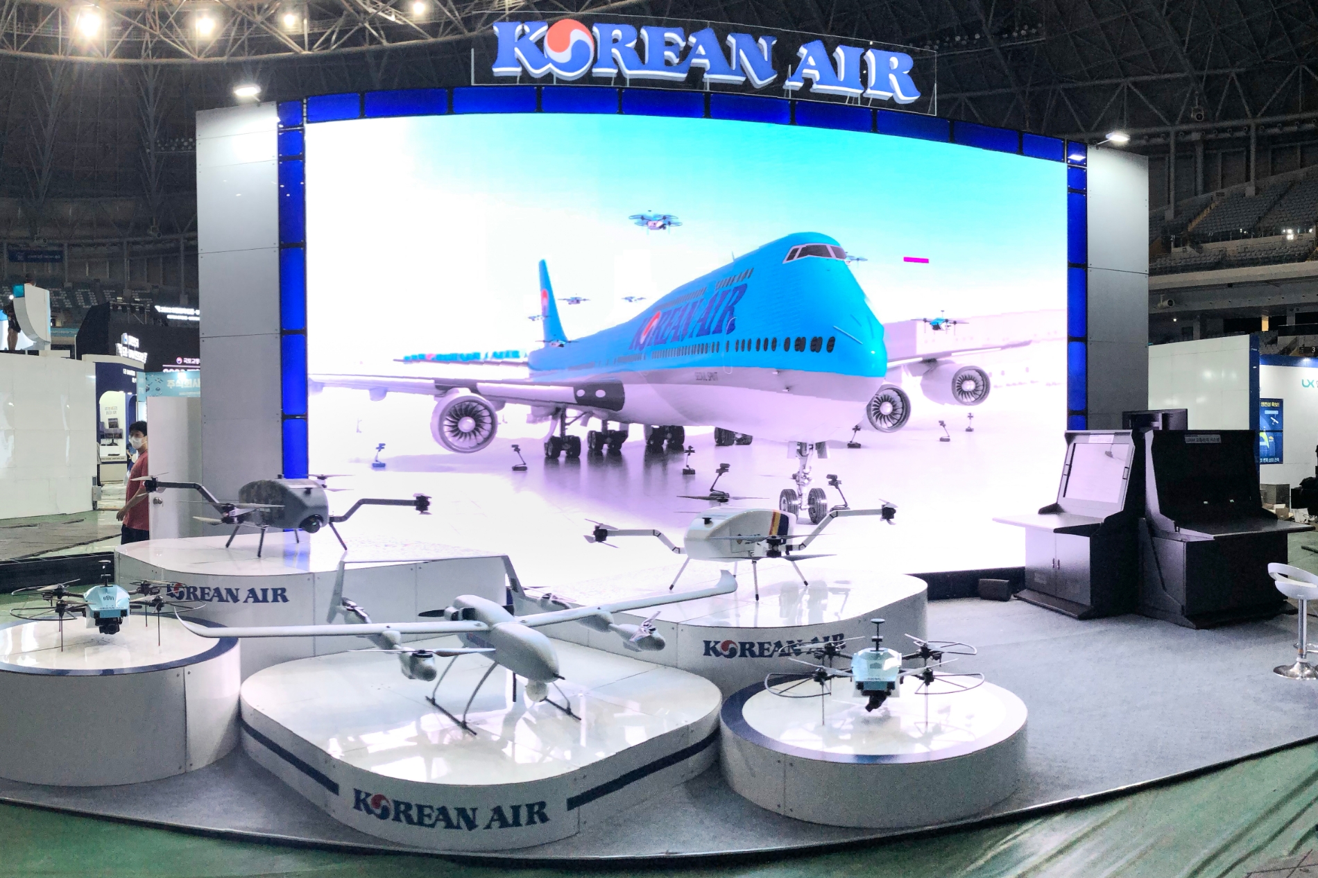 2022 드론 UAM 박람회 대한항공 전시부스.(사진=대한항공)