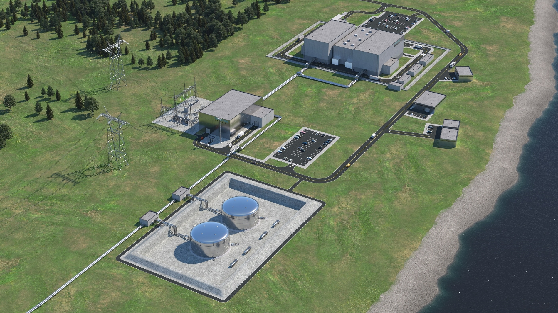 테레스트리얼 에너지가 개발 중인 일체형 용융염 원자로 발전소 조감도.(사진=DL이앤씨)