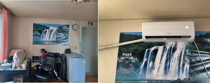 에어컨 설치 전·후 모습.(제공=서울북부준법지원센터)