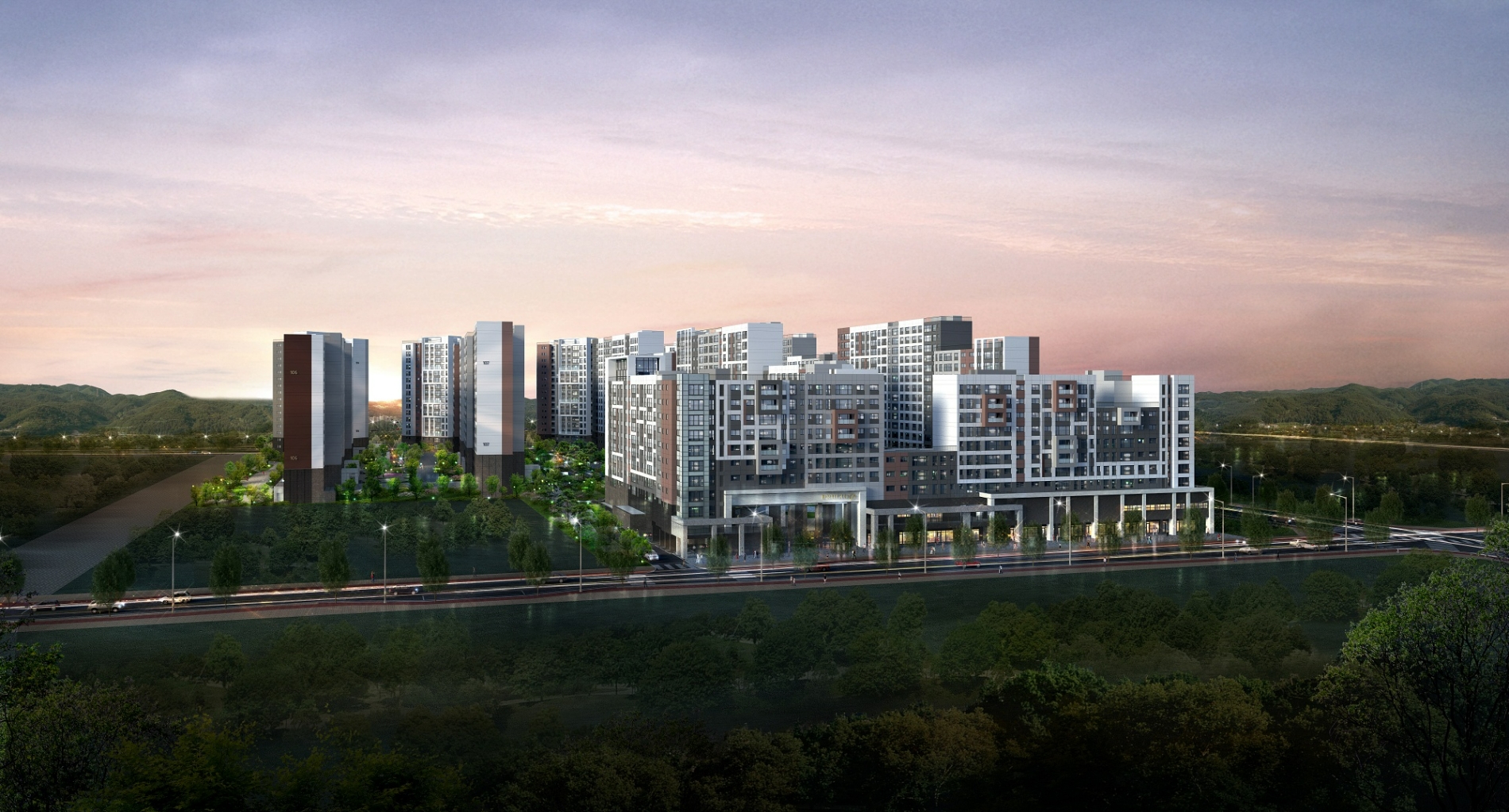 에코델타시티 푸르지오 센터파크 야경투시도