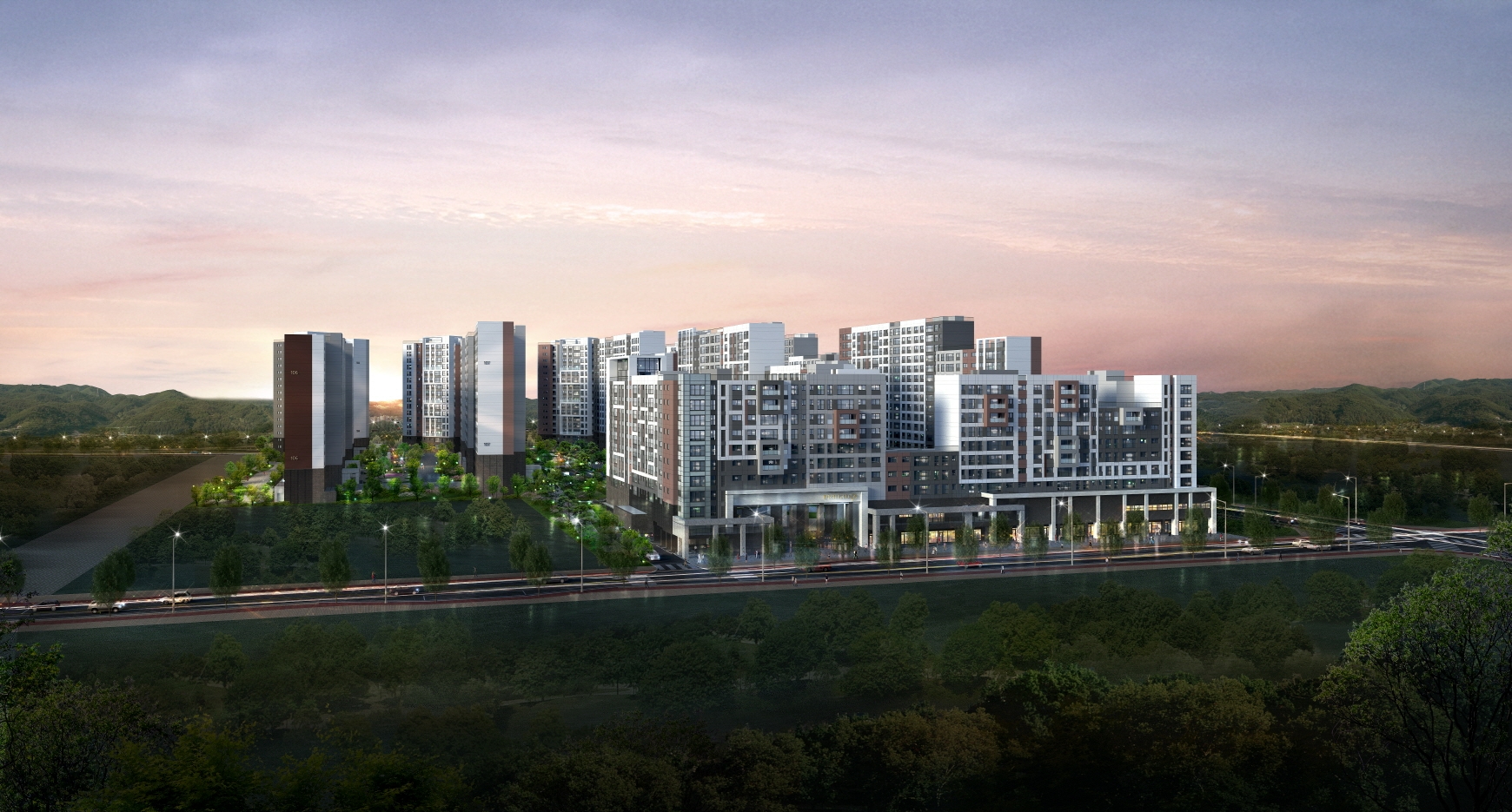 에코델타시티 푸르지오 센터파크 야경 투시도