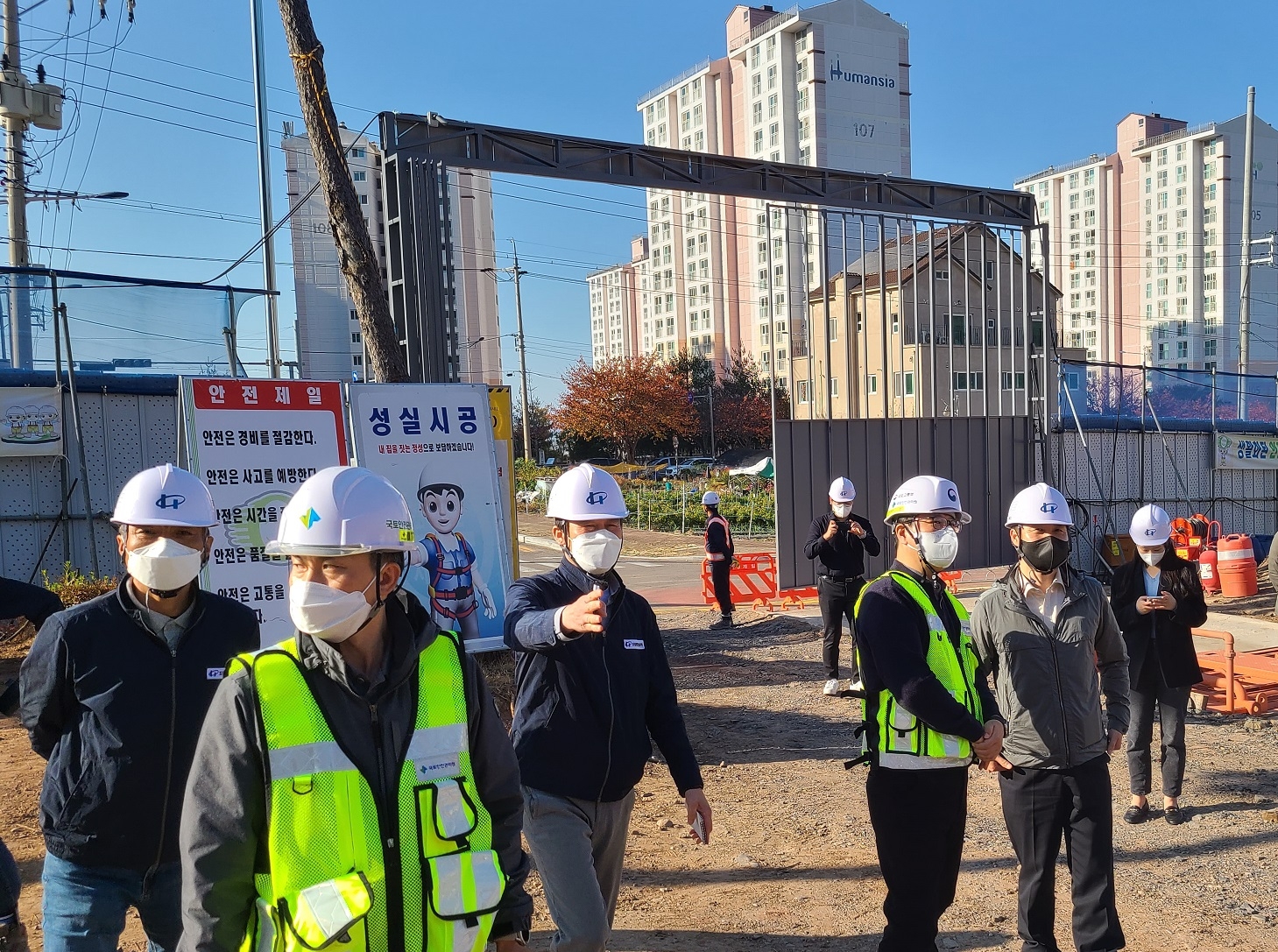 국토안전관리원, 사천소방서 신축공사 건설안전코칭 실시 전경. (사진=국토안전관리원)
