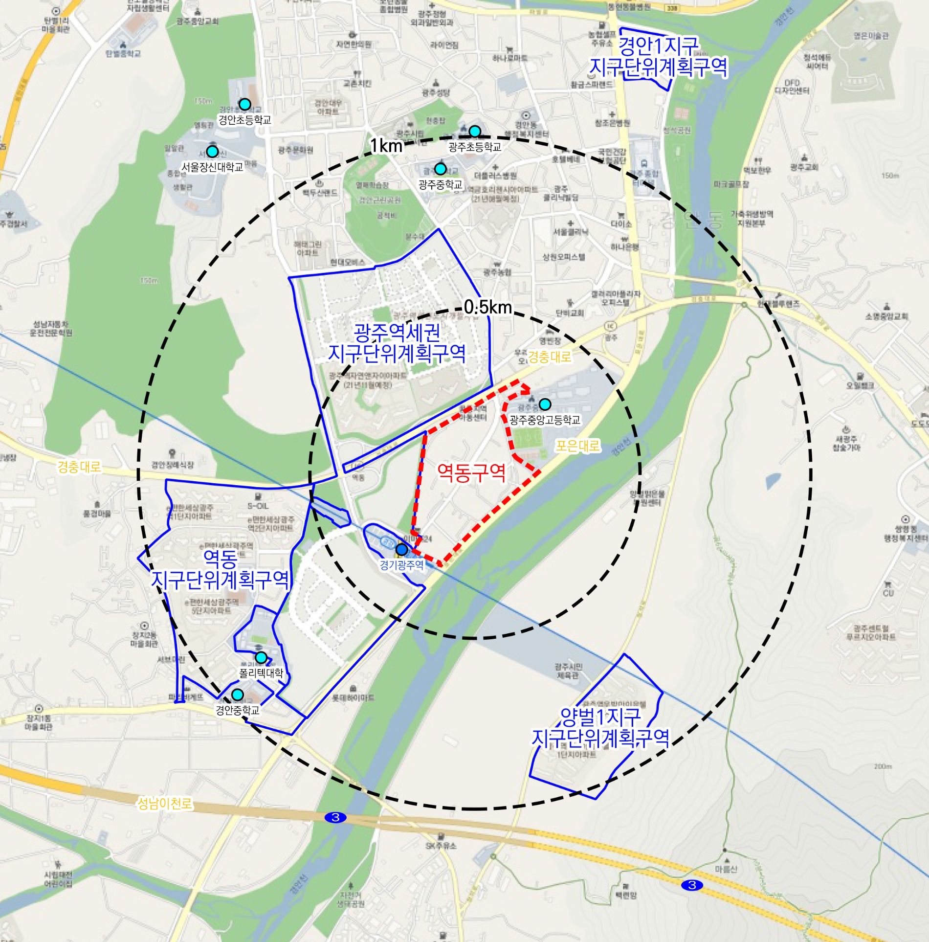 광주 역동 위치도