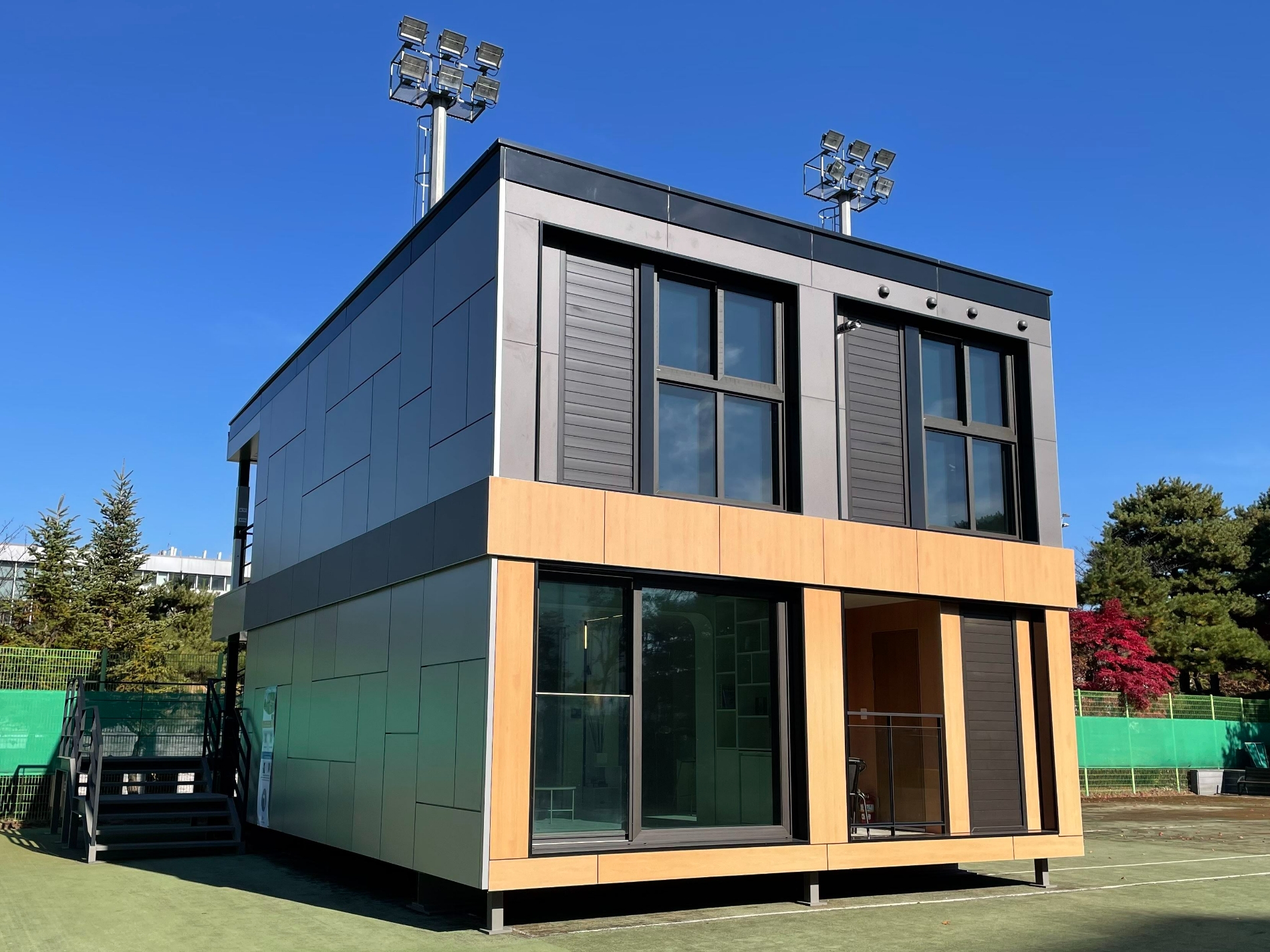 GS건설이 용인기술연구소에 설치한 스틸모듈러주택.(사진=GS건설)