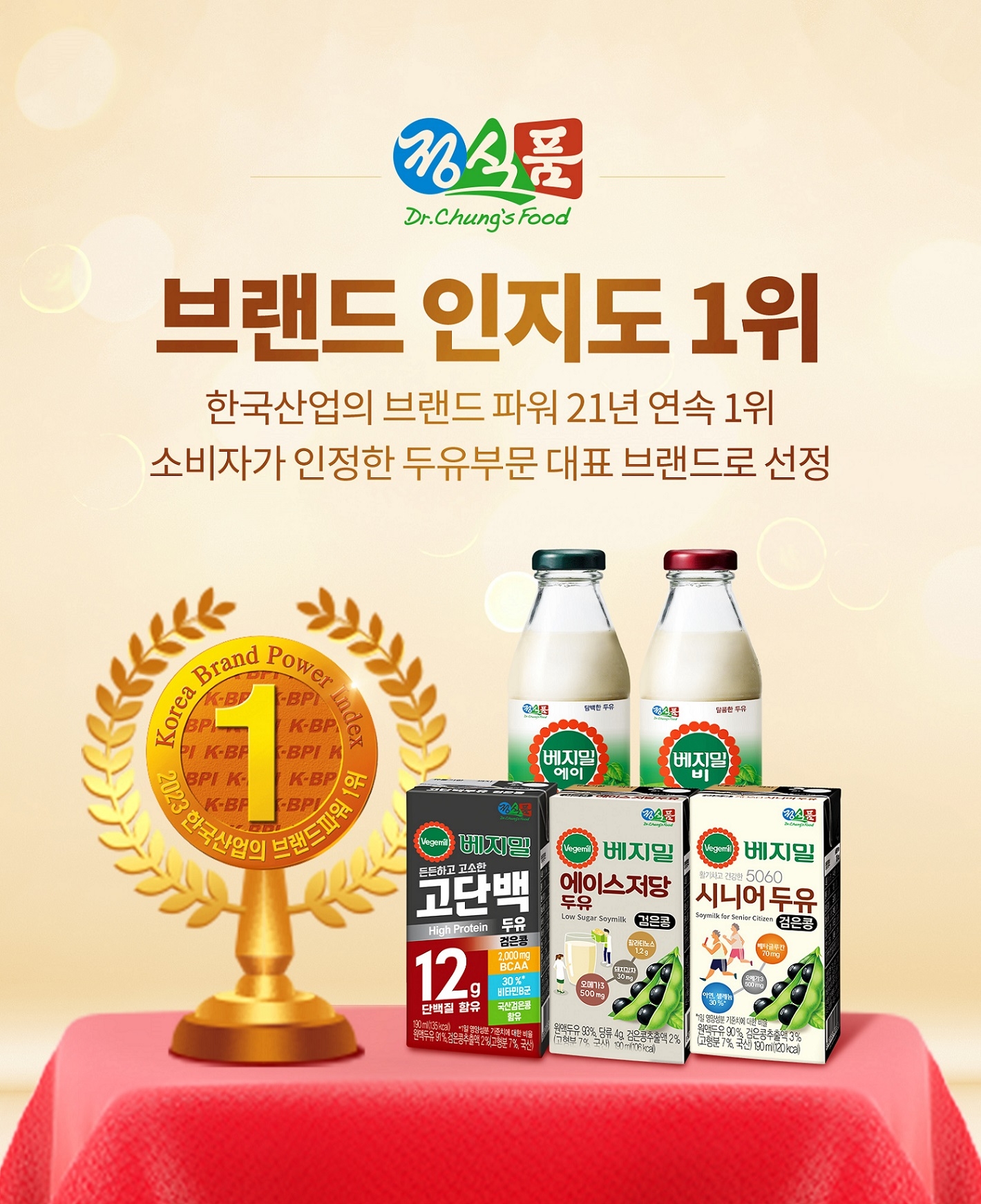 [생활경제 이슈] 정식품 ‘베지밀’, 한국산업의 브랜드 파워 21년 연속 1위 外