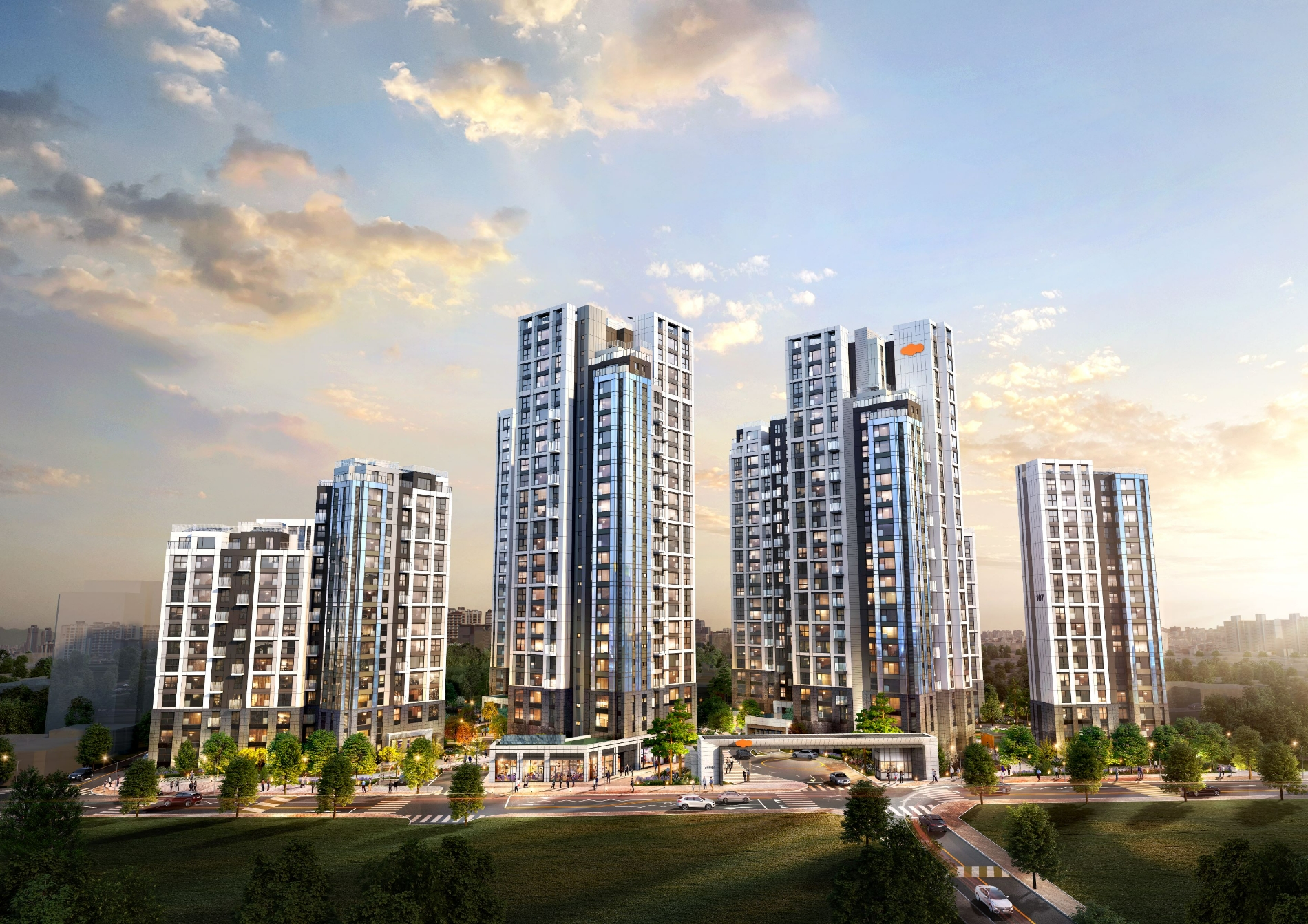 e편한세상 강동 프레스티지원 투시도.(사진=DL이앤씨)